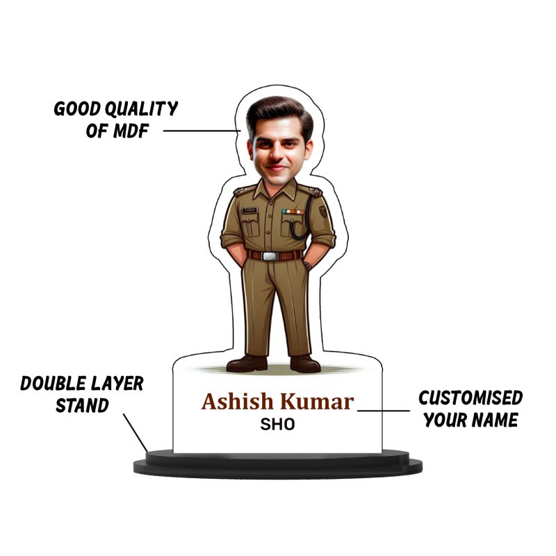 Personalized Police Caricature Gift for Police Man  Caricature Photo Frame For Police Officer  Birthday Gift For Police Officer  Gift for Friends, Brother, Husband